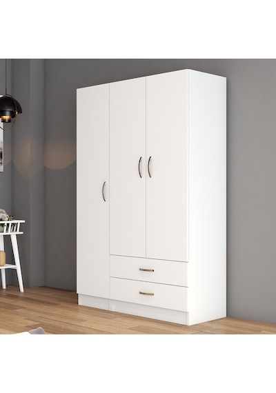 tanmob 3 Kapılı Iki Çekmeceli Geniş Gardrop Beyaz - Grd0501 tanmob 3 Kapılı Iki Çekmeceli Geniş Gardrop Beyaz - Grd0501