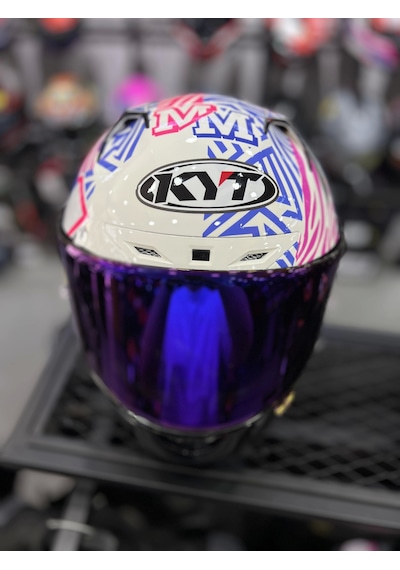 Kyt NZ-Race Espergaro +1 İrıdyum Vizör Motosiklet Kaskı Pembe