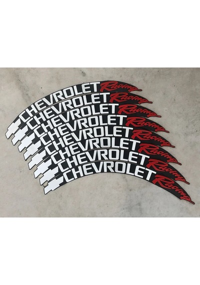 Chevrolet Racing Motorsiklet Ve Otomobil Araç Lastik Yazısı 3.5 Cm 8 Adet Yapıştırıcı Arma Sticker