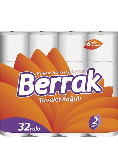 Berrak Çift Katlı Tuvalet Kağıdı 32 Rulo