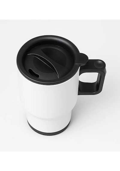 Bk Gift Coffee Tasarımlı Kulplu Beyaz Çelik Bardak Termos Mug 450ml-4, Sevgiliye Hediye, Arkadaşa Hediye, Eşe Hediye
