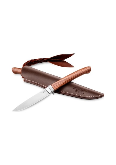 Lionsteel Ago - Santos Wood Kamp Bıçak Kahverengi