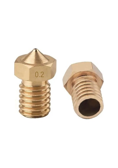 Koodmax 5 Adet 3d Yazıcı Extruder M6 3.0mm / 0.2mm V5 - V6 Pirinç Nozzle Baskı Kafası