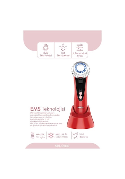 Sinbo Sbı-5906 Rf Lifting Etkili Cilt Sıkılaştırıcı Kırmızı