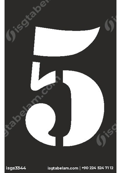 5 Rakamı Boyama Şablonu (Set2)