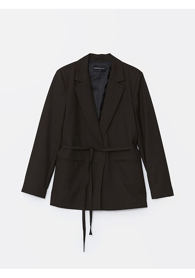 Lcwaıkıkı Classic Kahverengi Çizgili Kadın Blazer Ceket