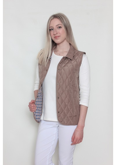 CottonCool Kadın Kapitone Yelek Bej