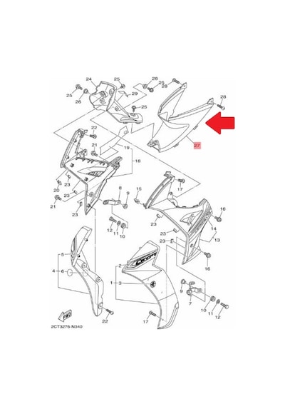Yamaha T110 Crypton C8 Or.  Sele Alt Kapak 4S9-F842N-00
