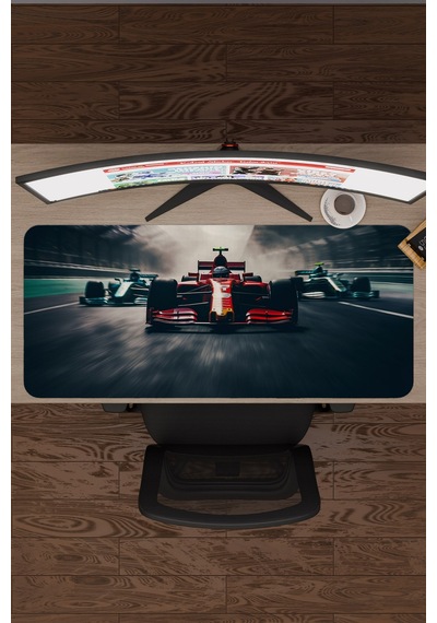 F1 Kaymaz Dikişli Kauçuk Oyuncu Mousepad V1 - 90x40 Xxl Gaming Mouse Pad Fare Altlığı