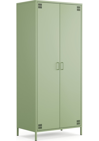 Pera Metal Elbise Dolabı, Soyunma Dolabı, İki Kapılı, 80,50 X 50 X 189,50 Cm Ral 6011 Yeşil