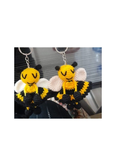 Arı Amigurumi Anahtarlık Sarı