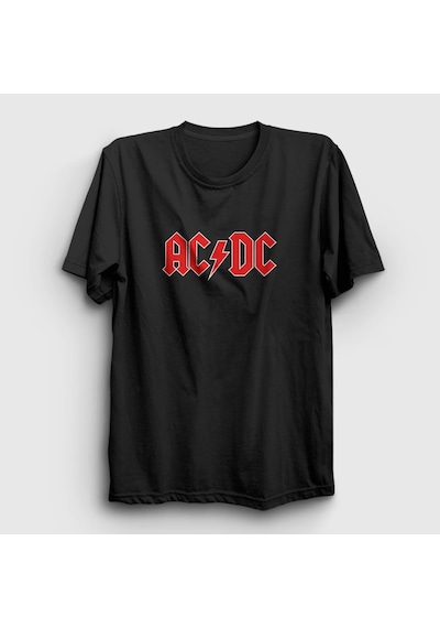 Presmono Unisex Red Ac/dc T-shirt Siyah