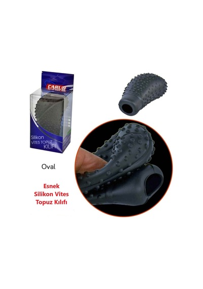 Carub Silikon Vites Topuzu Kılıfı Siyah
