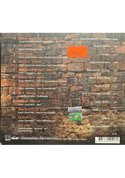 Plak Değildir Cd Dir Cd Petag Dersim Ermeni Halk Şarkıları Cd