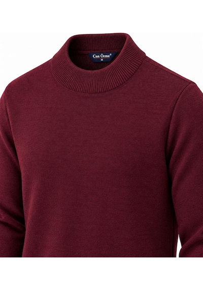 Classics Men Regular Fit Yarım Balıkçı Yaka Basic Triko Kazak 7812 Bordo