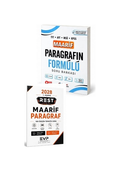 2027 Evp Akademi + Ordinat 2028 Maarif Paragraf Soru Bankası Seti 2 Kitap