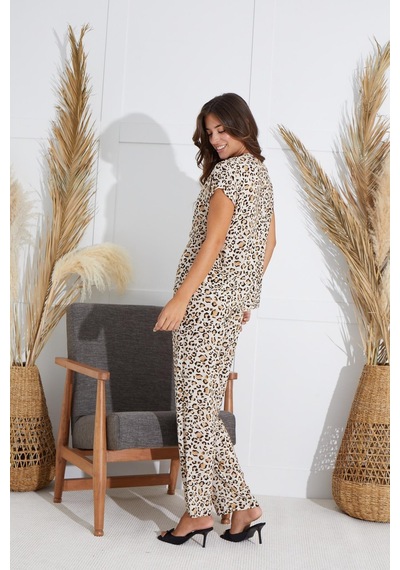 Sevim Kadın Kısa Kol Leopar Pijama Takım C7t1n6o51 001