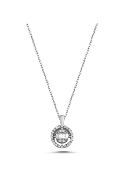 0,15 Karat Pırlantalı Baget Kolye