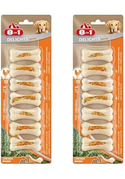 8in1 Delights Strong Tavuklu Köpek Ödül Kemiği Xs 140gr X 2 Adet