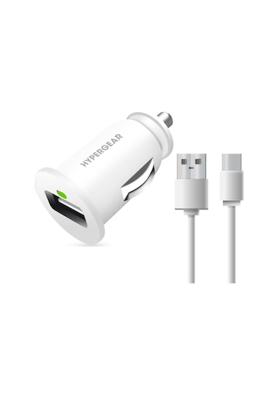 Hypergear 2.1A 2X Hızlı Araç Şarj Aleti Set Type-C Kablo Beyaz