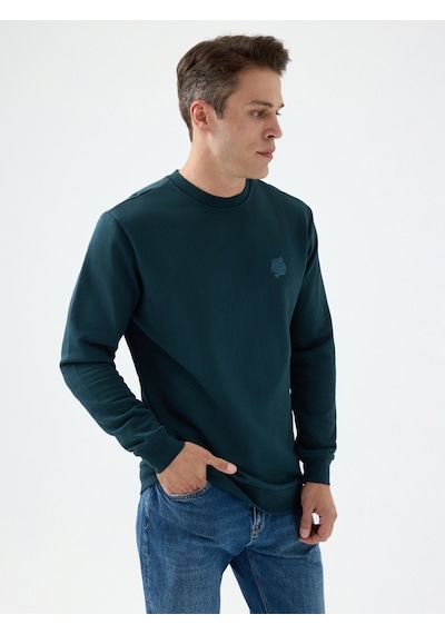 Regular Fit Erkek Sweatshirt Dark Petrol