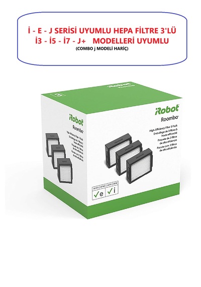 Irobot Roomba İ3 - E5 - İ7 Hepa Filtre 3 Adet