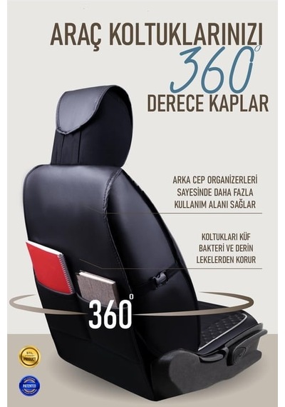 Citroen Saxo Vts Oto Koltuk Kılıfı Ön Arka Set Plus Serisi Siyah Beyaz Fs