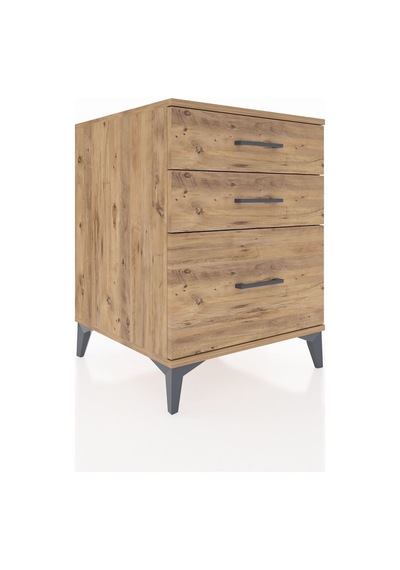 Kronos Komodin 3 Çekmeceli 60x59x80 Çam-çam Atlas Çam