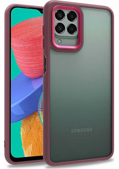 Zore Galaxy Uyumlu M33 Kılıf Flora Kapak - Kırmızı Kirmizi