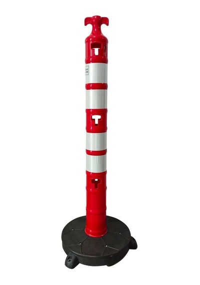Solar Üçgen Flaşörlü - Plastik Ağırlıklı Yol Dikmesi Seti 11x148 Cm-478
