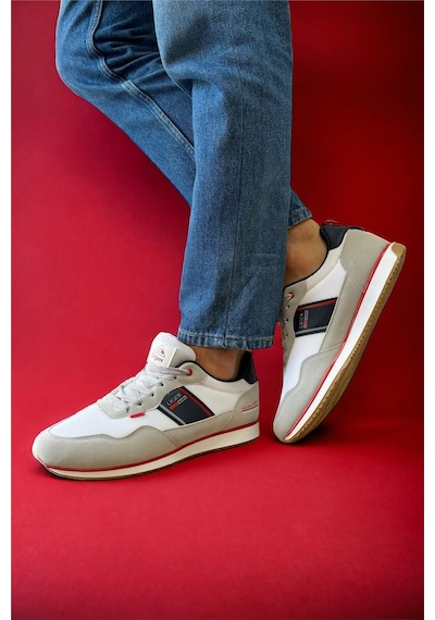 Erkek Günlük Sneaker Spor Ayakkabı Beyaz - Lacivert-Beyaz - Lacivert