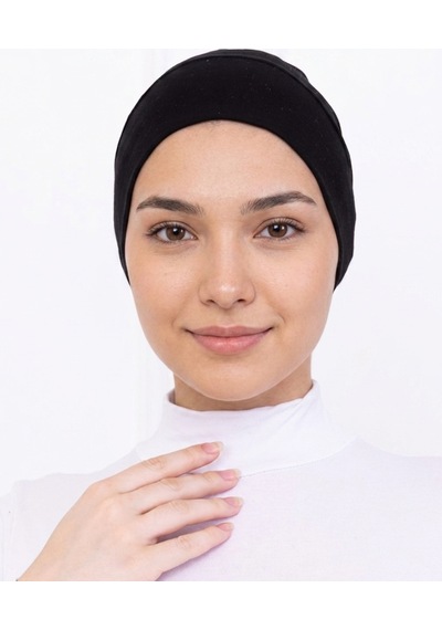 Alivascarf Clima Fit Bone - Tüllü Terletmeyen Kadın Tesettür Bone Türban Eşarp Şal Bonesi Bej Siyah