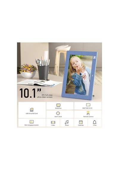 Kodak 10.1 Inc Dijital Resim Çerçevesi, Uzaktan Kumandalı, Ips Ekran Hd