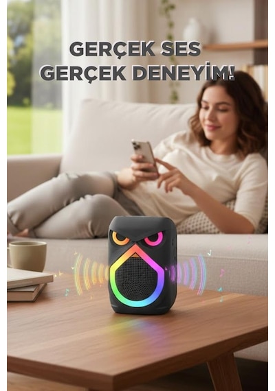 Torima D80 12 W Rgb Işıklı Mikrofonlu Kablosuz Taşınabilir Hoparlör