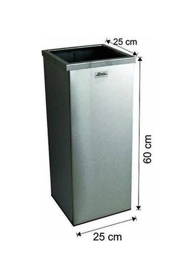 Paslanmaz Metal Çemberli Çöp Kovası 37 Litre
