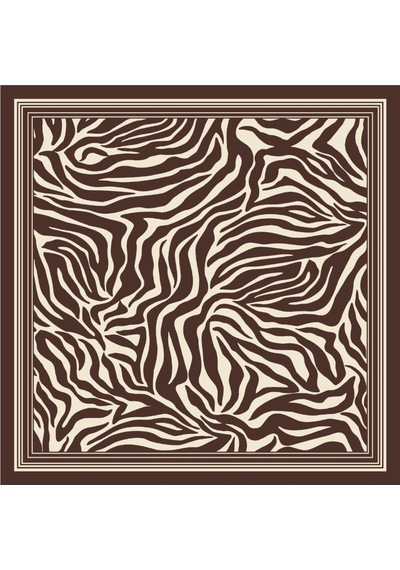 Tarzını Seç Kahverengi Zebra Fular / Bandana / Aksesuar / Şal / Eşarp 70x70