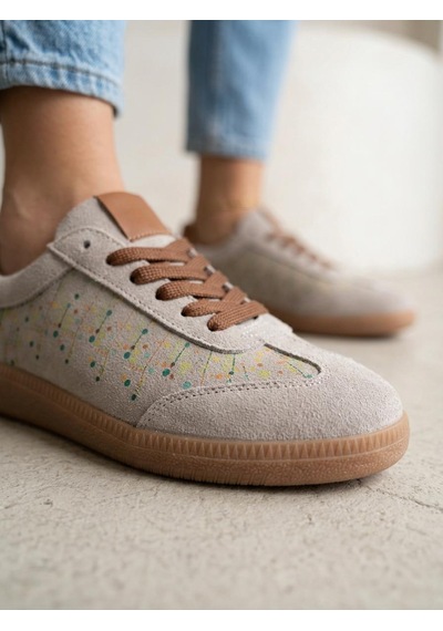Venüs 2609922k Kadın Hakiki Deri Süet Desenli Sneaker Ayakkabı Taş