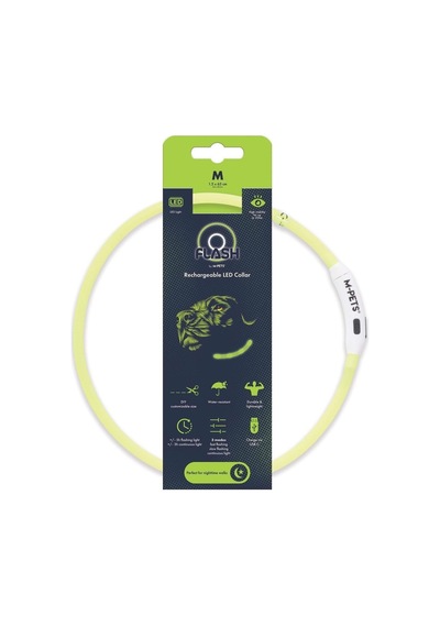 M-pets Flash Led Boyun Tasma Green M