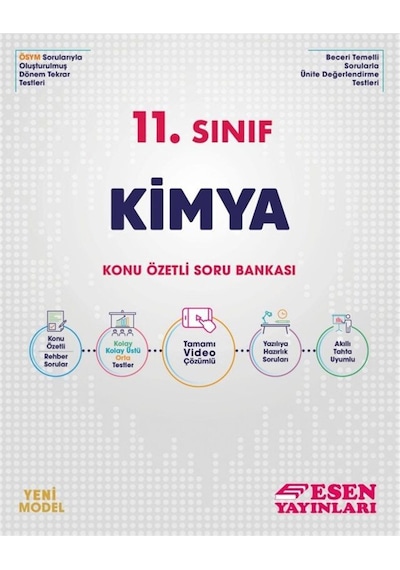 Esen Yayınları 2022 11. Sınıf Kimya Konu Özetli Soru Bankası