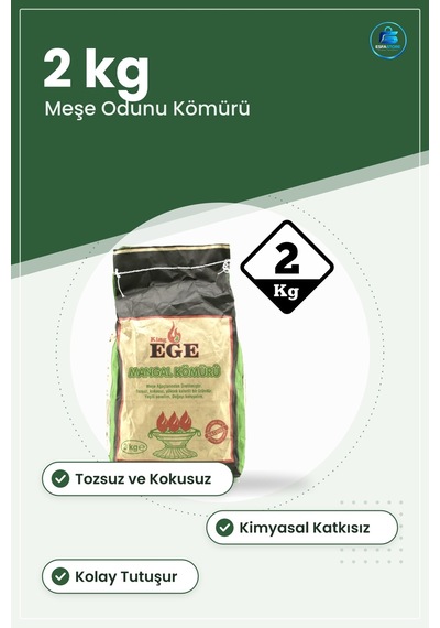 Mangal Kömürü 2 Kg Meşe Odunu Tossuz Kokusuz Yüksek Kalorili Pikn