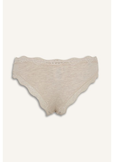 Defacto Fiyonk Ve Dantel Detaylı Ribana 2li Slip Külot I4131ax26aubg588 Bej-bg588