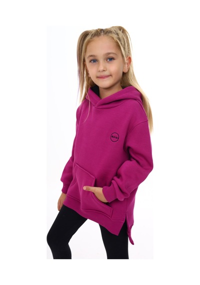 Toontoy Kız Çocuk Oversize Kapüşonlu Cepli Nakış Baskılı Yırtmaçlı Sweatshirt - 3 İplik Şardonlu Mürdüm Toontoy Kız Çocuk Oversize Kapüşonlu Cepli Nakış Baskılı Yırtmaçlı Sweatshirt - 3 İplik Şardonlu Mürdüm