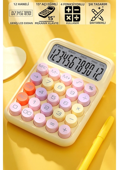 Mioji Mio CL12 12 Hane Mekanik Hesap Makinası Sarı