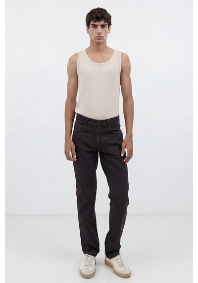 Antioch Tapered Fit Erkek Jean Koyu Kahve