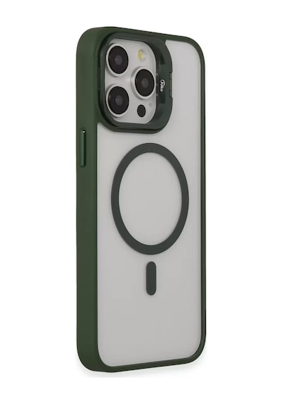 Joko Apple Uyumlu İphone 15 Pro Kılıf Roblox Lens Magsafe Standlı Kapak - Koyu Yeşil - Özel Seri 8683140632212