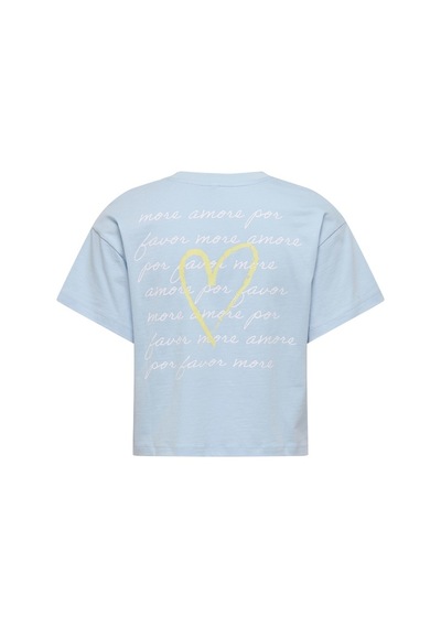 Only Onlannbel S/s Boxy Crop Tee Jrs Kadın Mavi T-shirt - 15348981