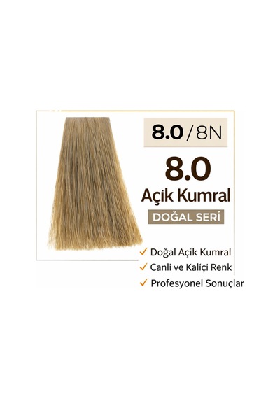 Dna Saç Boyası Kalıcı Profesyonel Krem Boya Yoğun Pigment & Parlaklık 8.0 Açık Kumral 100ml