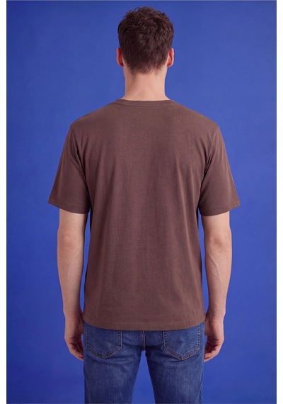 Freemen Erkek Oversize Tişört Nefes Alan Yumuşak Dokulu Terletmeyen Rahat Kalıp Basic-399 Kahverengi