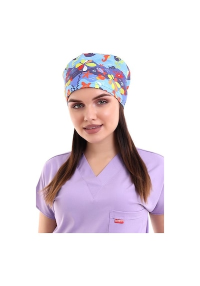 Deniz Canlıları Desenli Dijital Baskı Cerrahi Bone - Doktor Bone-Standart-6530 Deniz Canlıları