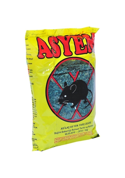 Asyem Fare Ve Sıçan Zehiri 250 Gr Fare Ve Sıçan Yemi Çok Renkli